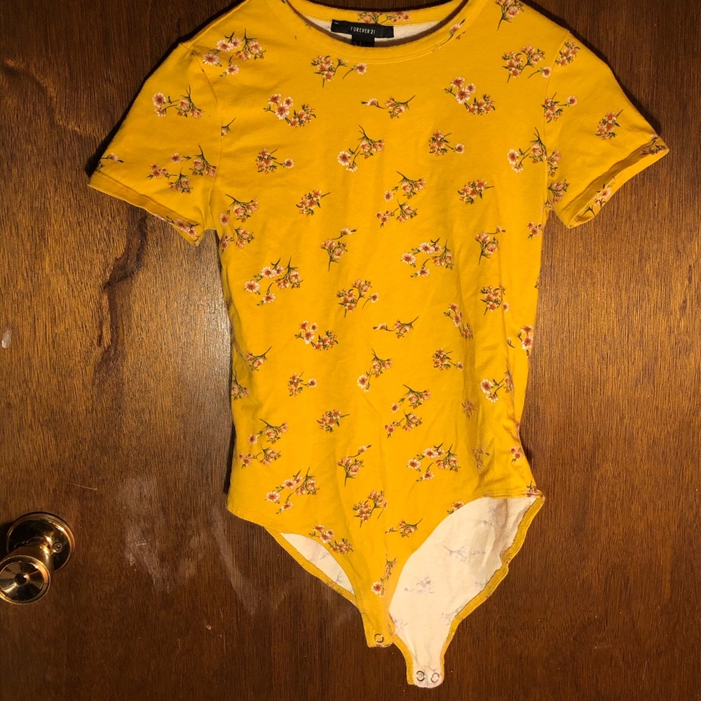 Forever 21 yellow button under shirt